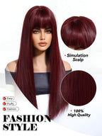 Ash Blonde Ombre Glueless Wigs Silky Straight With Drawstring Human Hair Wig