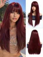 Ash Blonde Ombre Glueless Wigs Silky Straight With Drawstring Human Hair Wig