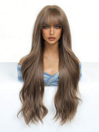 Ombre Blonde Wig Long Curly Wig With Bangs Glueless Minimalist Hd Lace Wig Pre Cut Lace