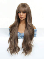 Ombre Blonde Wig Long Curly Wig With Bangs Glueless Minimalist Hd Lace Wig Pre Cut Lace