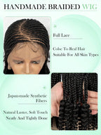 HD Full Lace Women's Fashion Braid Wig Hand-Woven Trench Forehead Tilted Design Medium And Long Tail Curls