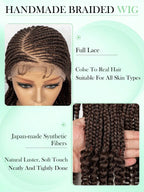 HD Full Lace Women's Fashion Braid Wig Hand-Woven Trench Forehead Tilted Design Medium And Long Tail Curls