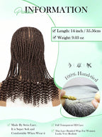 HD Full Lace Women's Fashion Braid Wig Hand-Woven Trench Forehead Tilted Design Medium And Long Tail Curls