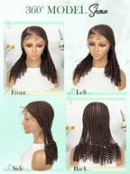 HD Full Lace Women's Fashion Braid Wig Hand-Woven Trench Forehead Tilted Design Medium And Long Tail Curls