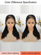 HD Full Lace Women's Fashion Braid Wig Hand-Woven Trench Forehead Tilted Design Medium And Long Tail Curls