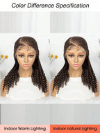 HD Full Lace Women's Fashion Braid Wig Hand-Woven Trench Forehead Tilted Design Medium And Long Tail Curls