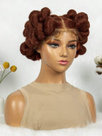 200% Density Transparent Full Lace Bantu Braided Wig With Knotless Braiding Natural Look