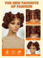 200% Density Transparent Full Lace Bantu Braided Wig With Knotless Braiding Natural Look