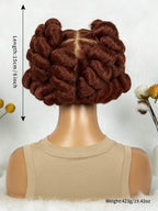 200% Density Transparent Full Lace Bantu Braided Wig With Knotless Braiding Natural Look