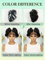 200% Density Transparent Full Lace Bantu Braided Wig With Knotless Braiding Natural Look