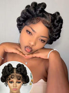 200% Density Transparent Full Lace Bantu Braided Wig With Knotless Braiding Natural Look