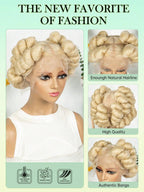 200% Density Transparent Full Lace Bantu Braided Wig With Knotless Braiding Natural Look