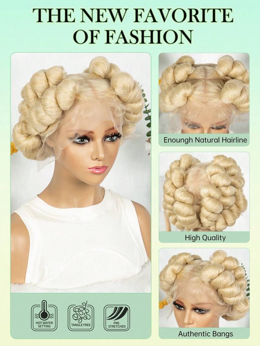 200% Density Transparent Full Lace Bantu Braided Wig With Knotless Braiding Natural Look
