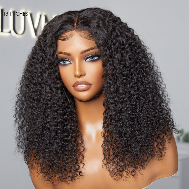 Breathable Cap Afro Curly Left C Part Glueless 5x5 Closure Lace Wig Beginner Friendly - US ONLY