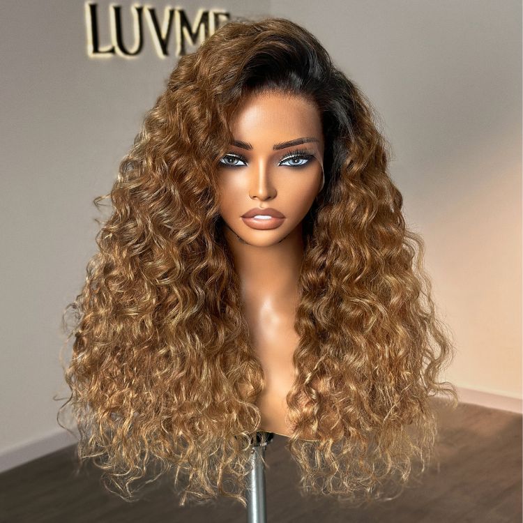 Sun-kissed Ombre Blonde Water Wave Glueless 13x4 Frontal Lace Wig