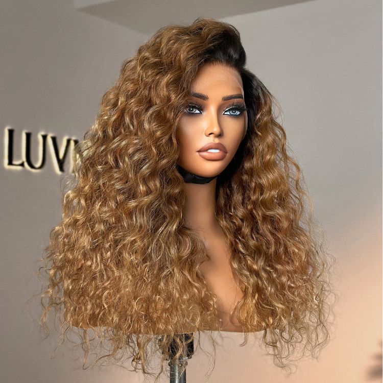 Sun-kissed Ombre Blonde Water Wave Glueless 13x4 Frontal Lace Wig