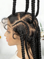 Knotless Boho Box Braided Wig 36" Over Hip Length Tangle-Less Full HD Lace Braided Wig