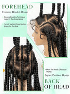 Knotless Boho Box Braided Wig 36" Over Hip Length Tangle-Less Full HD Lace Braided Wig