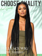 Knotless Boho Box Braided Wig 36" Over Hip Length Tangle-Less Full HD Lace Braided Wig