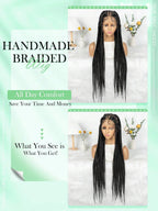 Knotless Boho Box Braided Wig 36" Over Hip Length Tangle-Less Full HD Lace Braided Wig