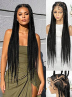 Knotless Boho Box Braided Wig 36" Over Hip Length Tangle-Less Full HD Lace Braided Wig