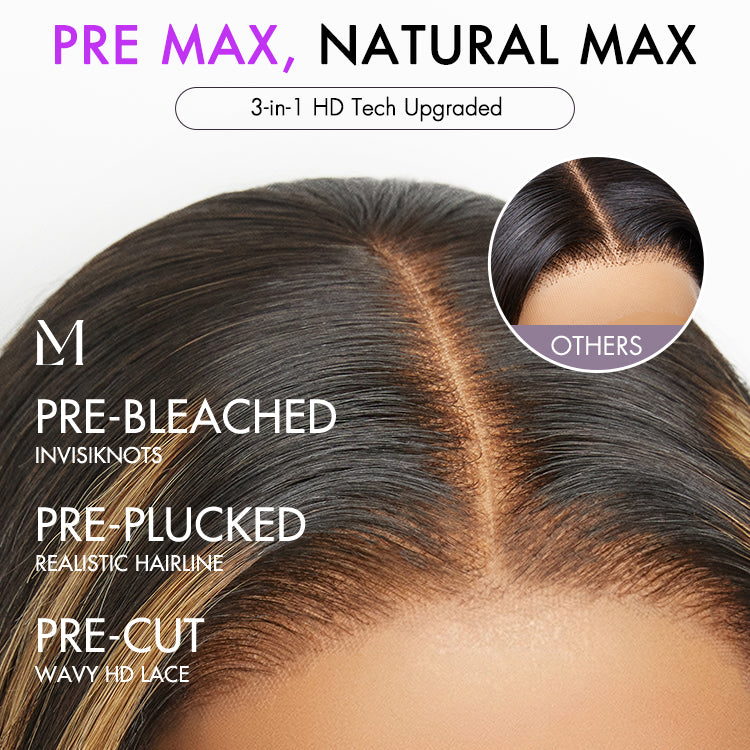 Super Natural Hairline Blonde Mix Black Loose Wave Glueless 5x5 Closure HD Lace Wig