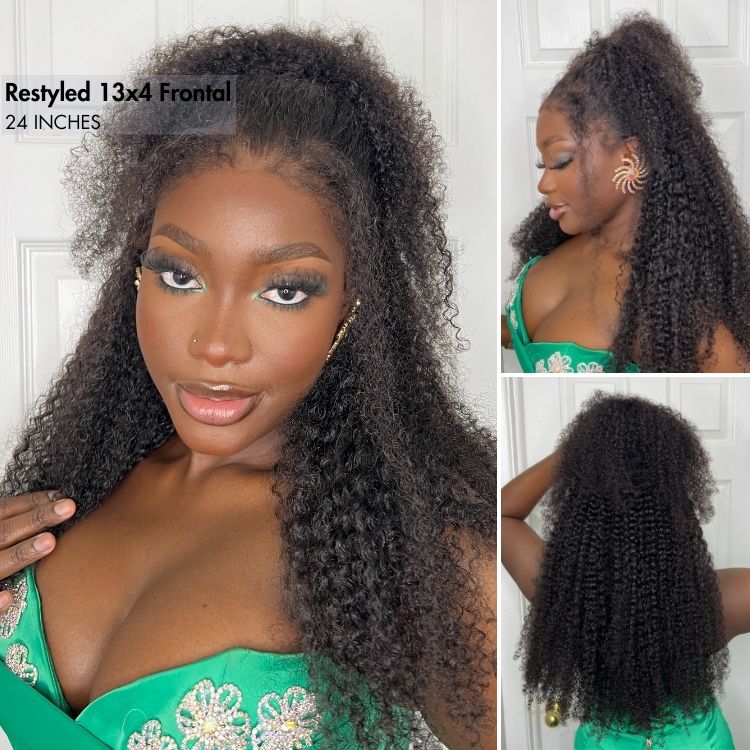 Limited Restock  | 4C Edges | Realistic Kinky Edges Afro Curly Glueless Long Wig