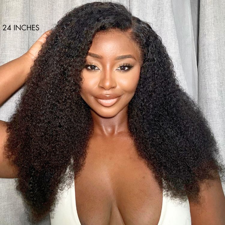 Limited Restock  | 4C Edges | Realistic Kinky Edges Afro Curly Glueless Long Wig