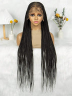 Boho Knotless Braids Invisible Tiny Knots Full HD Lace Braided Wig Tangle-free Curly Ends 36InchLuxury Full Lace Wig