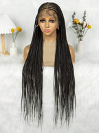 Boho Knotless Braids Invisible Tiny Knots Full HD Lace Braided Wig Tangle-free Curly Ends 36InchLuxury Full Lace Wig