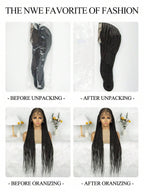 Boho Knotless Braids Invisible Tiny Knots Full HD Lace Braided Wig Tangle-free Curly Ends 36InchLuxury Full Lace Wig