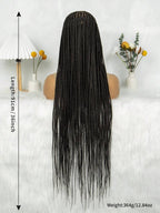 Boho Knotless Braids Invisible Tiny Knots Full HD Lace Braided Wig Tangle-free Curly Ends 36InchLuxury Full Lace Wig