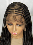 Boho Knotless Braids Invisible Tiny Knots Full HD Lace Braided Wig Tangle-free Curly Ends 36InchLuxury Full Lace Wig