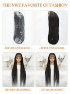 Boho Knotless Braids Invisible Tiny Knots Full HD Lace Braided Wig Tangle-free Curly Ends 36InchLuxury Full Lace Wig