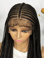 Boho Knotless Braids Invisible Tiny Knots Full HD Lace Braided Wig Tangle-free Curly Ends 36InchLuxury Full Lace Wig