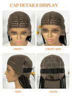 Boho Knotless Braids Invisible Tiny Knots Full HD Lace Braided Wig Tangle-free Curly Ends 36InchLuxury Full Lace Wig