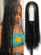 32 Inch Bohemian Box Braids Wig Cornrow Braided Wig Lace Front Goddess Braids Wig Crochet Braided Wig