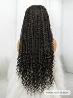 32 Inch Bohemian Box Braids Wig Cornrow Braided Wig Lace Front Goddess Braids Wig Crochet Braided Wig