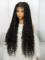 32 Inch Bohemian Box Braids Wig Cornrow Braided Wig Lace Front Goddess Braids Wig Crochet Braided Wig