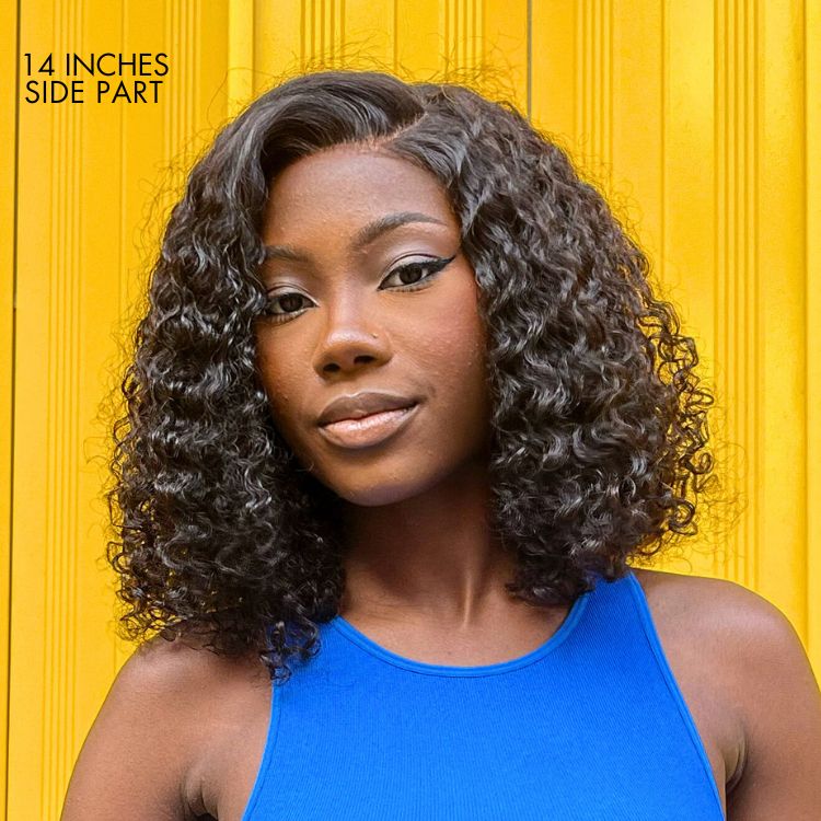 Kinky Curly Natural Black Glueless 5x5 Closure HD Lace Wig