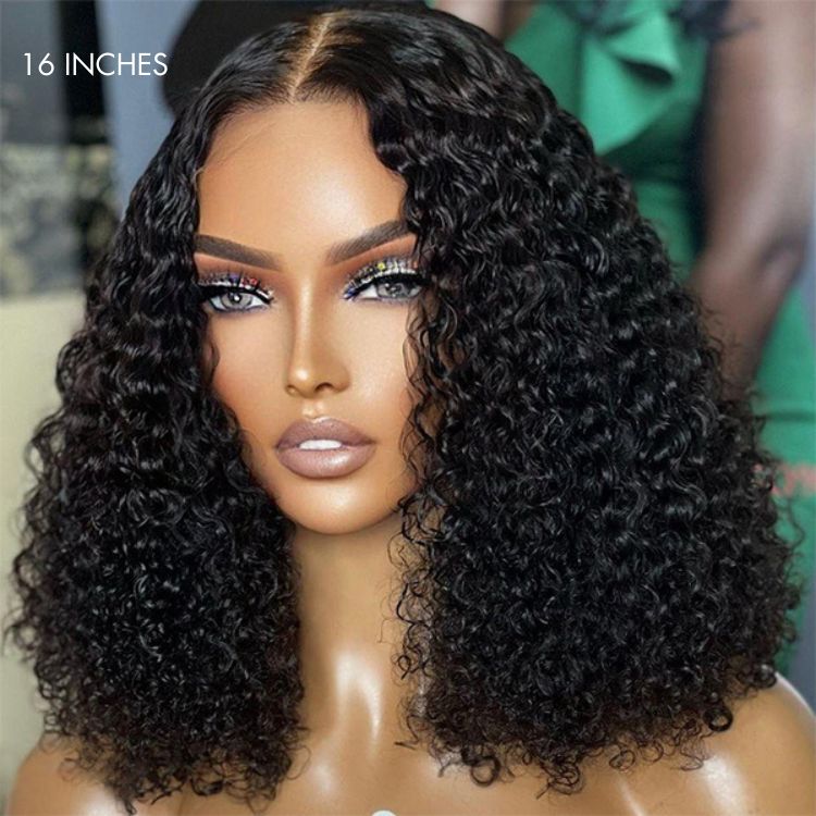 Kinky Curly Natural Black Glueless 5x5 Closure HD Lace Wig