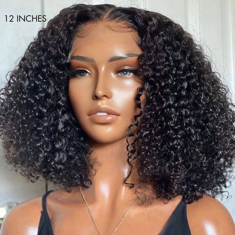 Kinky Curly Natural Black Glueless 5x5 Closure HD Lace Wig