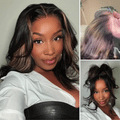 Super Natural Hairline Blonde Mix Black Loose Wave Glueless 5x5 Closure HD Lace Wig