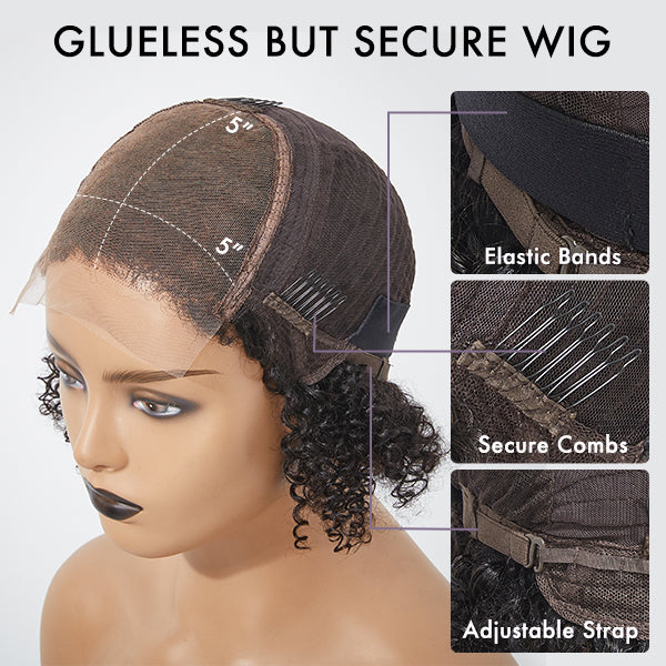 Yaki Straight 5x5 Closure HD Lace Glueless Long Wig Pre-Cut Lace