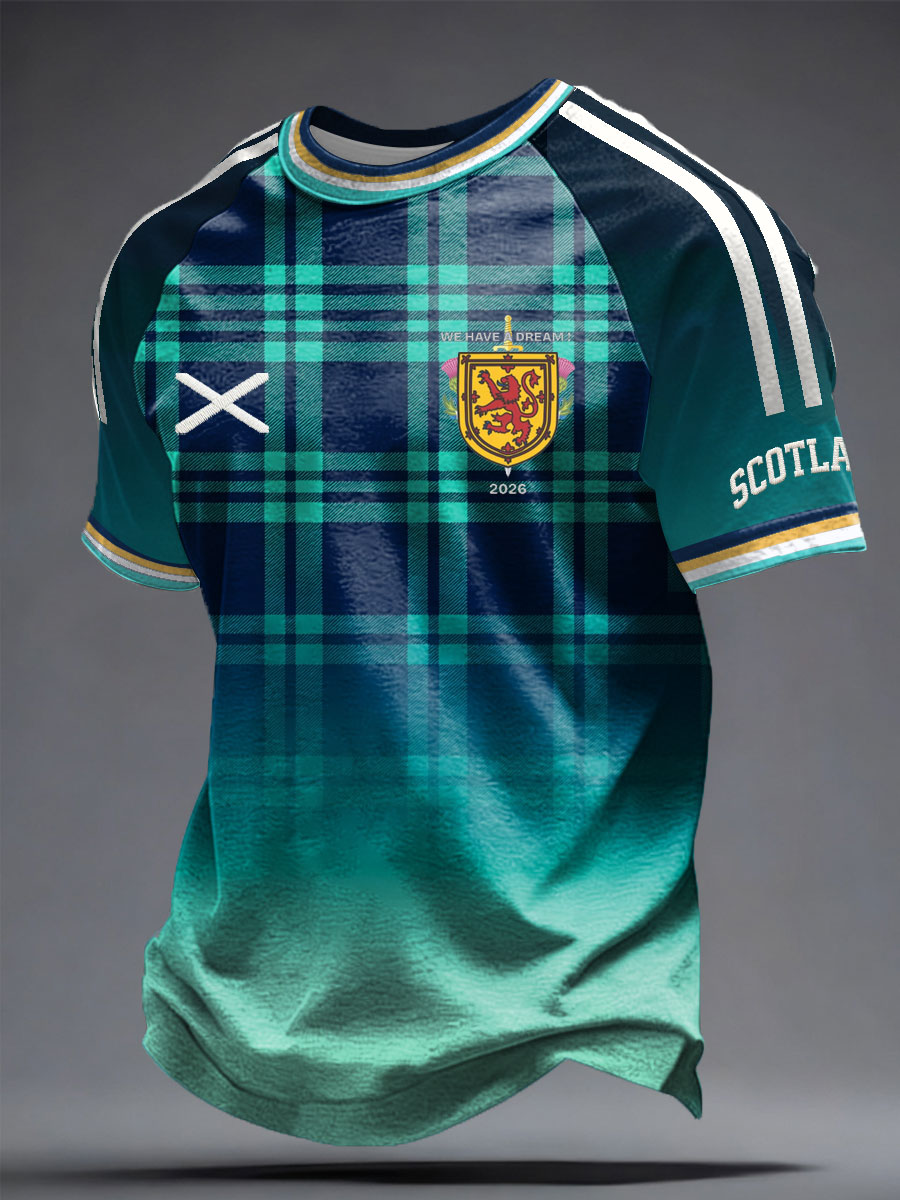 Men's UK Football Lover Scotland Printed short sleeve t-shirt 04