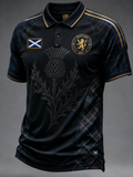 Men's SCOTLAND Printed three buttons shoulder sleeve