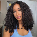 Burmese Curly Glueless Wigs Elastic Drawstring Snug Fit Wear Go Wigs With Finger Coils Ends