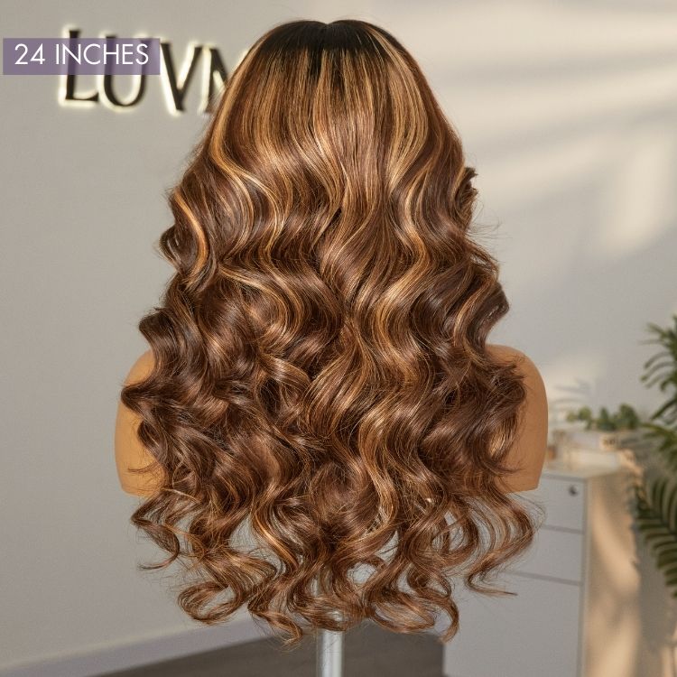 Nature Max Blonde Highlight Loose Body Wave Ear-to-ear Glueless 13x6 Frontal HD Lace Wig Pre-Cut Lace