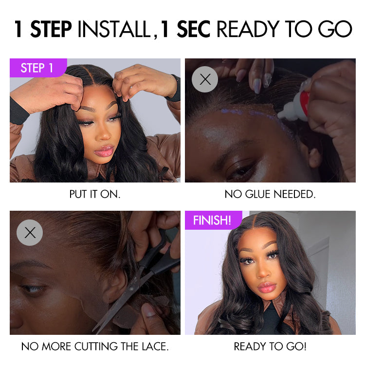 Ash Blonde Ombre Blunt Cut Bob Glueless Minimalist HD Lace Short Bob Wig Ready to Go Pre-Cut Lace
