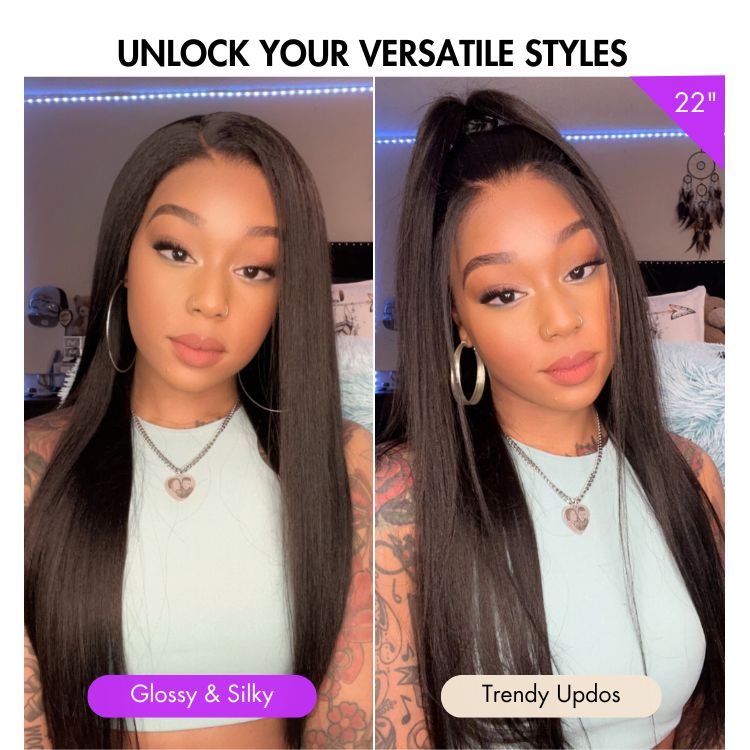 PartingMax Glueless Wig Silky Straight 7x6 Closure HD Lace Pre Plucked & Bleached Breathable Cap